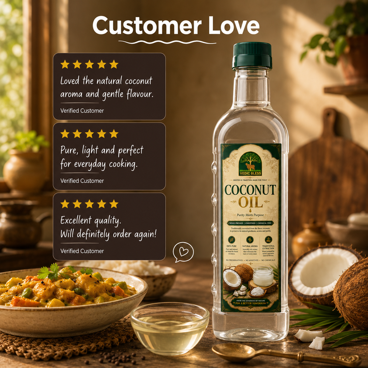Wood Pressed Coconut Oil