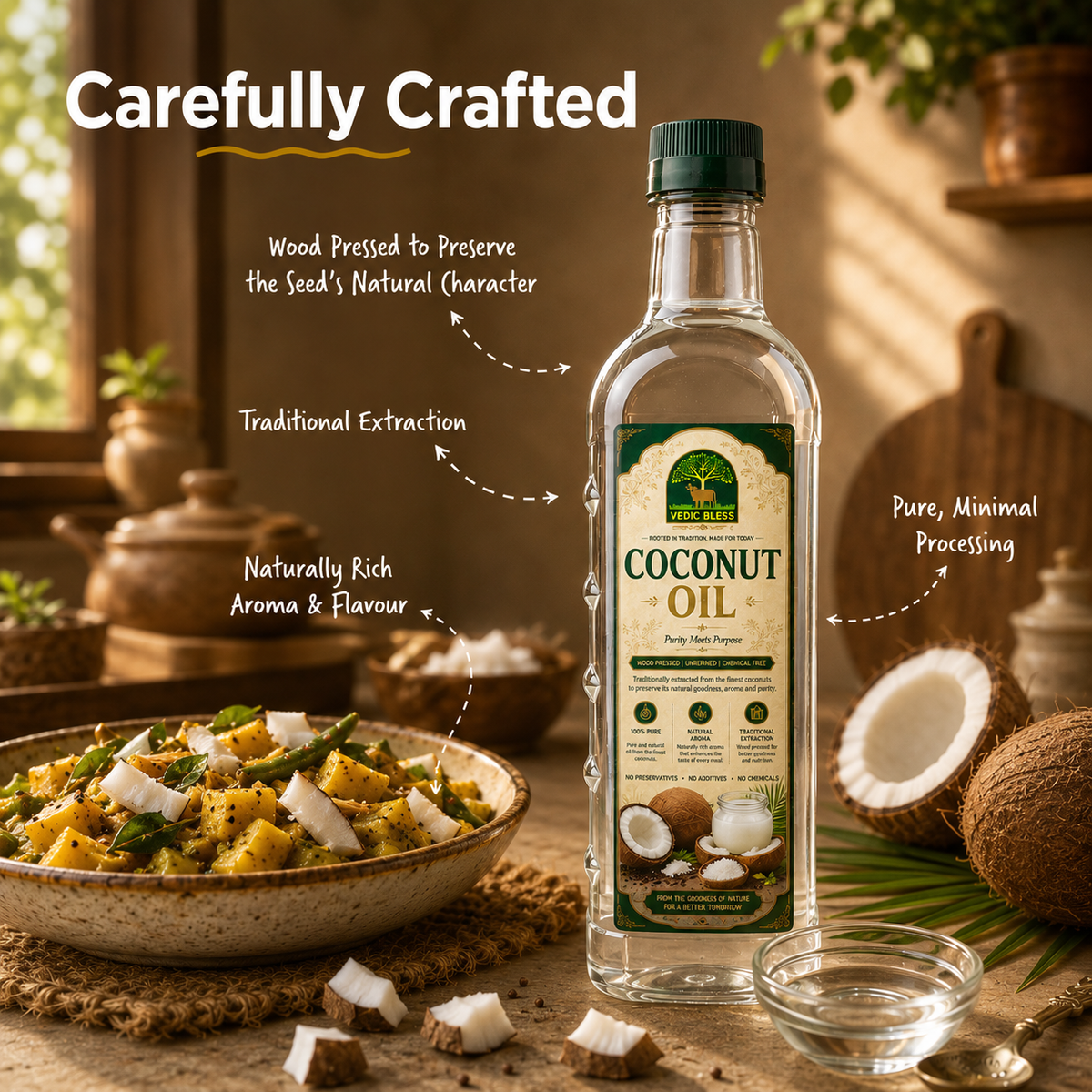 Wood Pressed Coconut Oil